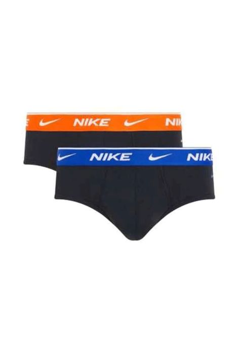 Slip Nike Underwear Eday Cotton Stretch 2 Pack Nero Arancione Blu Royal Uomo NIKE UNDERWEAR | Intimo | KE1084-TVZ